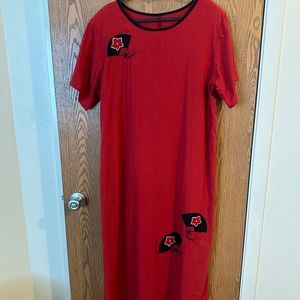 Vintage linen red Linda G dress